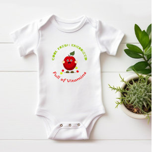 Funny red apple baby bodysuit