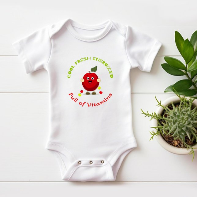 Funny red apple baby bodysuit (Creator Uploaded)