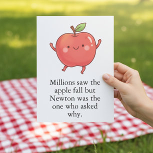 Funny Red Apple Eat a Red Apple Day Thank You Card