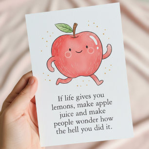 Funny Red Apple Eat a Red Apple Day Thank You Card