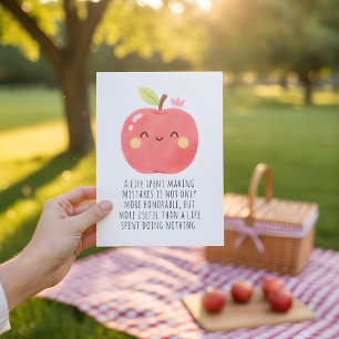 Funny Red Apple Eat a Red Apple Day Thank You Card