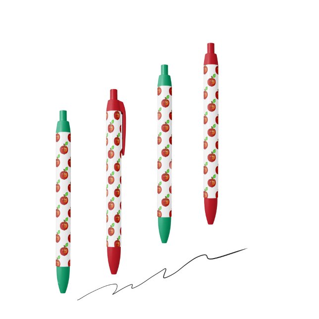 Funny red apple pattern black ink pen (Creator Uploaded)
