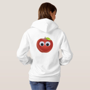 Funny Red Apple with Googly Eyes Hoodie