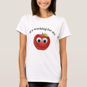 Funny Red Apple with Googly Eyes T-Shirt