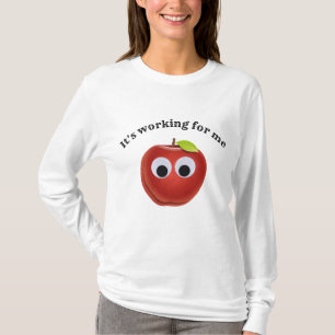 Funny Red Apple with Googly Eyes  T-Shirt