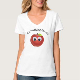 Funny Red Apple with Googly Eyes  T-Shirt