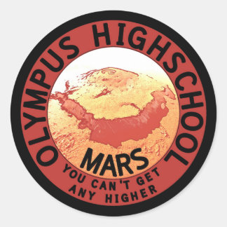 Funny Red Black Orange White Olympus Highschool Classic Round Sticker