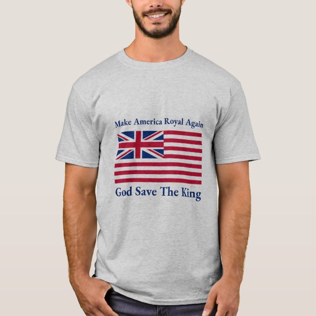 Funny Red Blue Make America Royal Again Flag T-Shirt (Front)