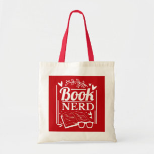 Funny Red Book Nerd Quote Book Lover Tote Bag