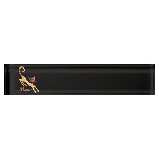 Funny red cat nameplate (Front)