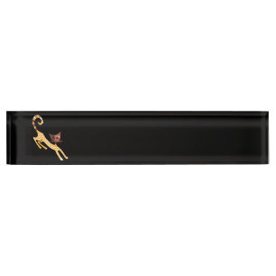 Funny red cat nameplate