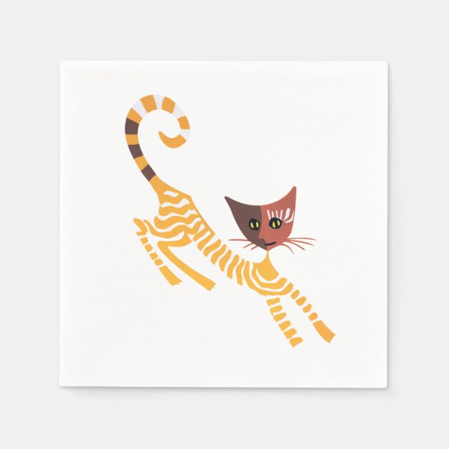 Funny red cat napkin (Front)