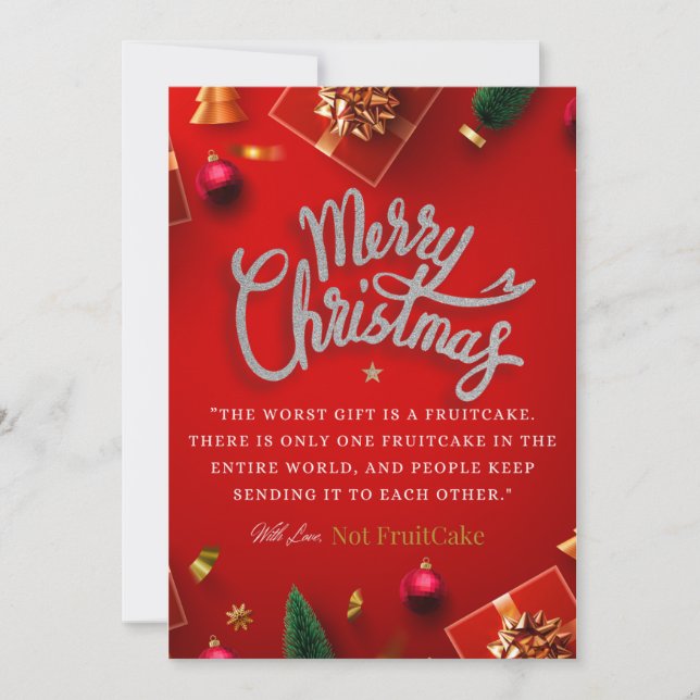 Funny Red Christmas Greeting Card (Front)