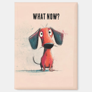 Funny Red Dog – Whimsical Cartoon Pet Art Magnet