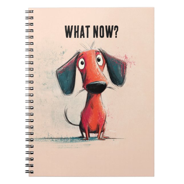 Funny Red Dog – Whimsical Cartoon Pet Art Notebook (Front)