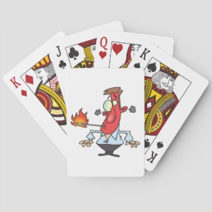 Funny Red Face Man with Thermometer Fever Playing Cards