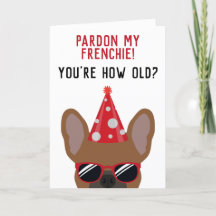 Funny Red Fawn French Bulldog Birthday