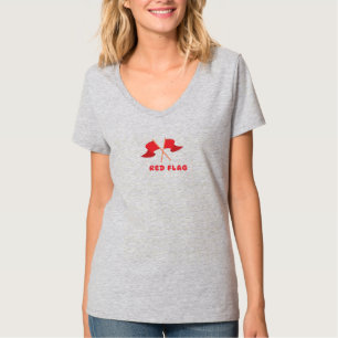 Funny red FLAG relationship humour graphic T-shirt