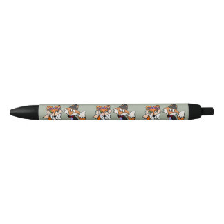 Funny Red Fox Bride and Groom Wedding Black Ink Pen