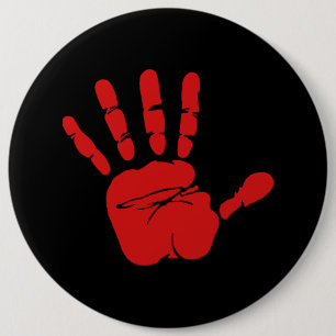 Funny Red Hand 6 Cm Round Badge