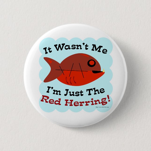 Funny Red Herring Reader Logo 6 Cm Round Badge (Front)