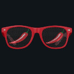 Funny red hot chilli pepper party shades sunglasse<br><div class="desc">Funny red hot chilli pepper party shades sunglasses. Fun Halloween party costume accessory. Spicy food design with custom colour frame. Cool supplies for crazy gags,  Birthday,  bachelorette party,  wedding photo booth,  etc. Make your own for men women and kids.</div>