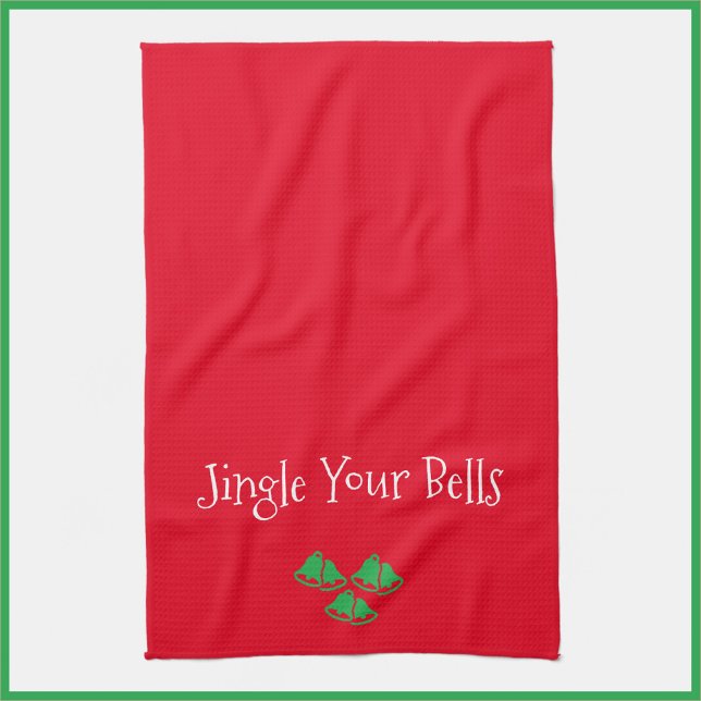 Funny Red Jingle Bells Christmas Kitchen Towel (Creator Uploaded)