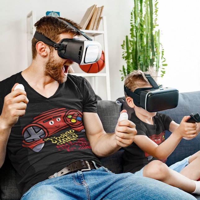 Funny Red Joystick Father's Day Black T-Shirt (Creator Uploaded)