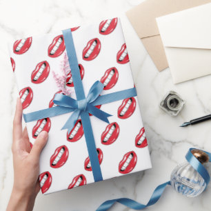 Funny Red Lips  Wrapping Paper