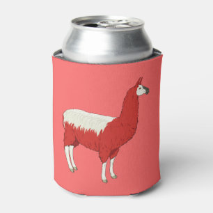 Funny Red Llama Can Cooler