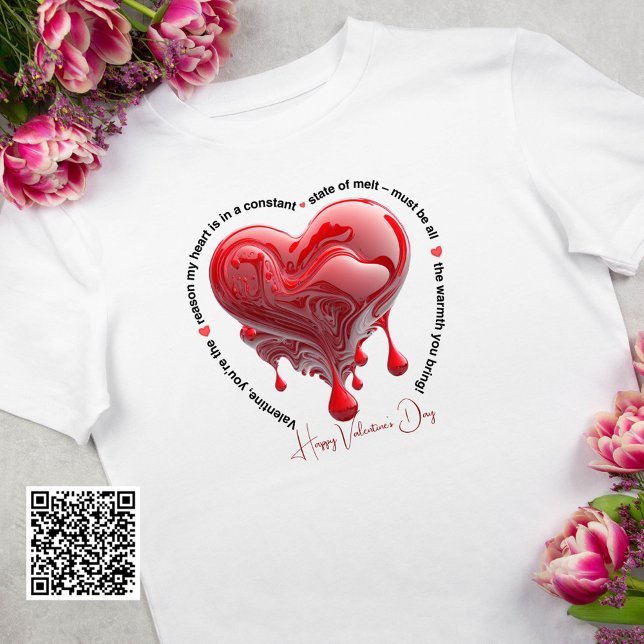 Funny Red Melting Heart Valentine's Day T-Shirt (Creator Uploaded)