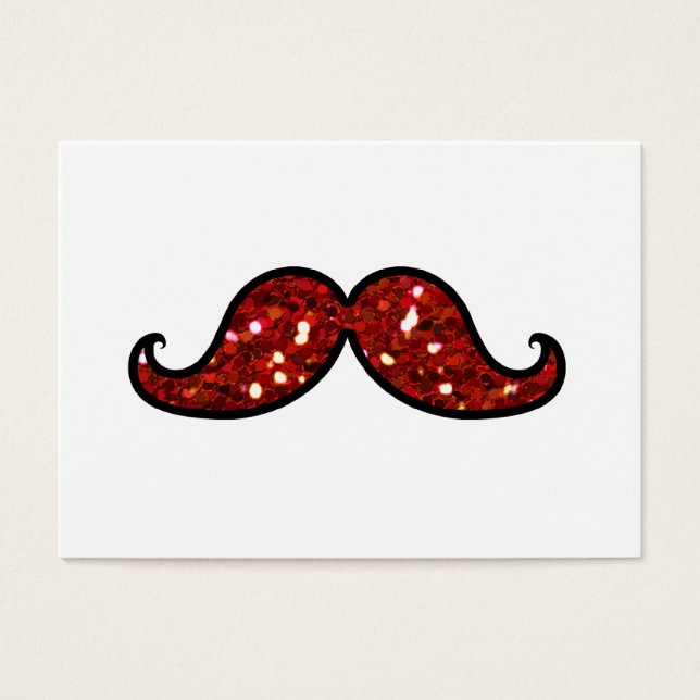 FUNNY RED MUSTACHE PRINTED GLITTER (Front)