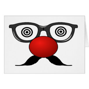 Funny Red Nose weird eyes glasses moustache