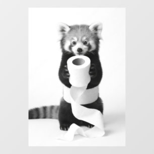 Funny Red Panda Holding Toilet Paper Minimalist