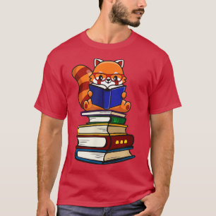 Funny Red Panda Reading1 T-Shirt