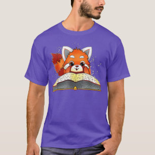 Funny Red Panda Reading T-Shirt