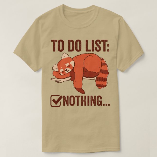 Funny Red Panda To do List 2 T-Shirt (Design Front)
