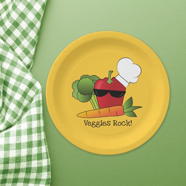 Funny Red Pepper Vegetable Paper Plate (Creator Uploaded)