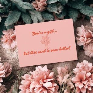Funny Red & Pink Holiday Typography Gift Card