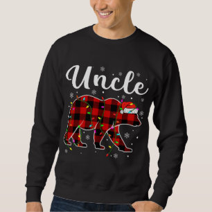 Funny Red Plaid Christmas Lights Uncle Bear Xmas P Sweatshirt