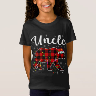 Funny Red Plaid Christmas Lights Uncle Bear Xmas P T-Shirt