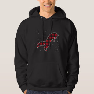 Funny Red Plaid Fox Christmas Matching Buffalo Fam Hoodie