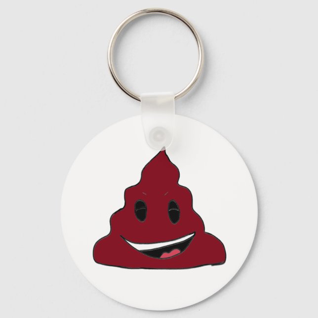 Funny Red Poop Emoji Keychain (Front)