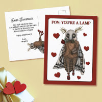 Funny Red Romantic Moth to a Flame Anniversary