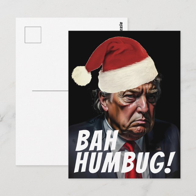 Funny Red Santa Hat Trump Ugly Christmas Postcard (Front/Back)