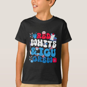 Funny Red White & Icu Crew Independence Day Ic T-Shirt