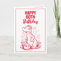 Funny Red & White Trex Husband 60th Birthday