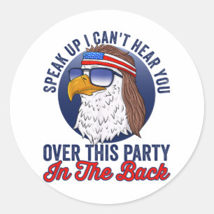 Funny Redneck 4th Of July American Flag Usa Eagle Classic Round Sticker