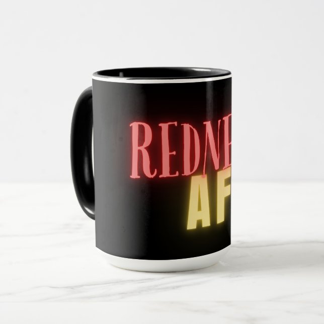 Funny Redneck AF Neon Personalised Mug (Front Left)
