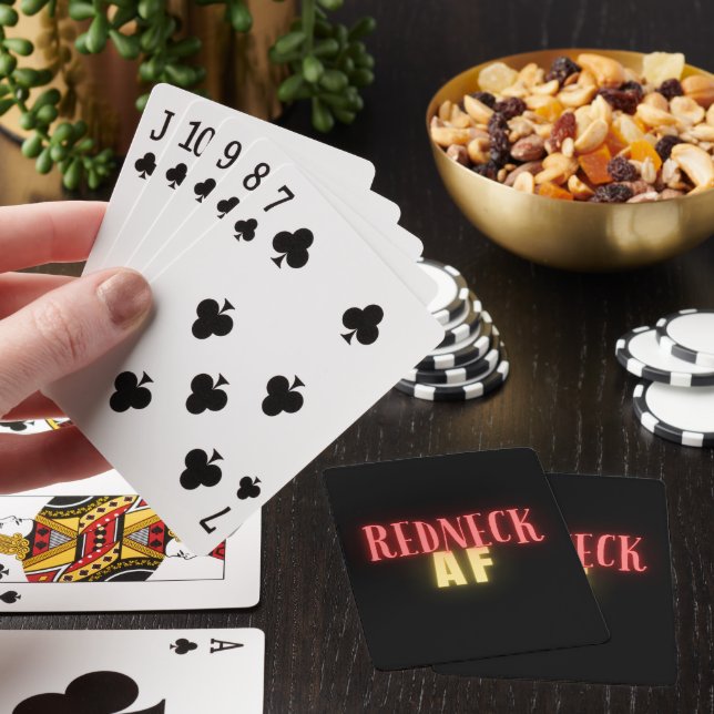 Funny Redneck AF Neon Playing Cards (In Situ)